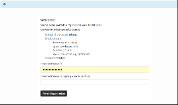 Password setup form
